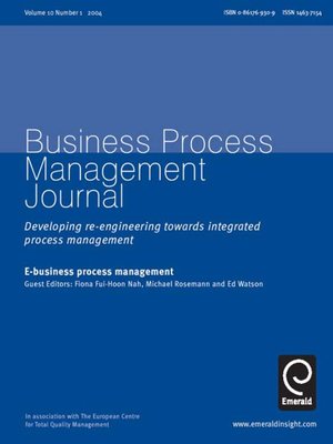 cover image of Business Process Management Journal, Volume 10, Issue 1